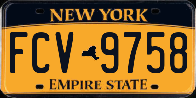 NY license plate FCV9758