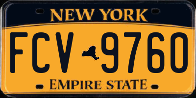 NY license plate FCV9760