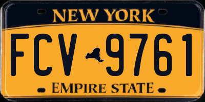 NY license plate FCV9761
