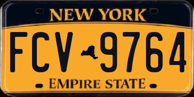 NY license plate FCV9764
