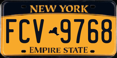 NY license plate FCV9768