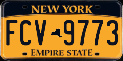NY license plate FCV9773