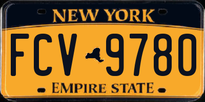 NY license plate FCV9780
