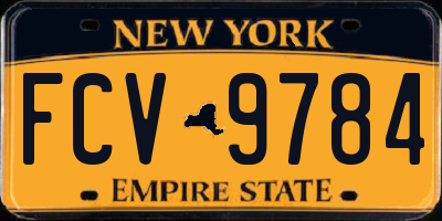 NY license plate FCV9784
