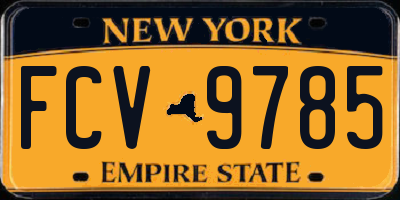 NY license plate FCV9785