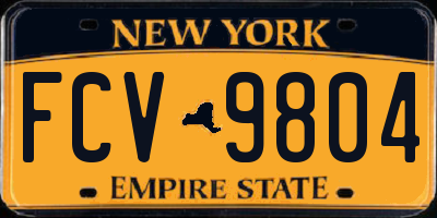 NY license plate FCV9804