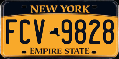 NY license plate FCV9828
