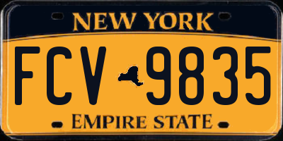NY license plate FCV9835