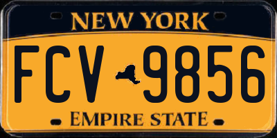 NY license plate FCV9856