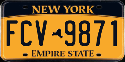 NY license plate FCV9871