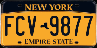 NY license plate FCV9877
