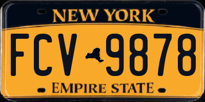NY license plate FCV9878