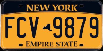 NY license plate FCV9879