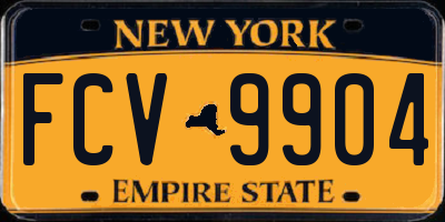 NY license plate FCV9904