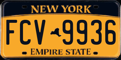 NY license plate FCV9936