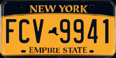 NY license plate FCV9941