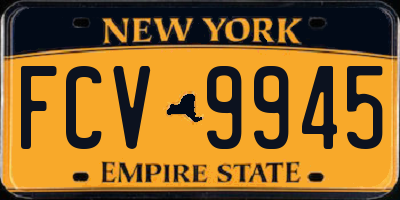 NY license plate FCV9945