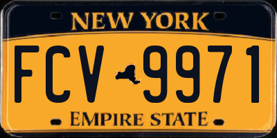 NY license plate FCV9971