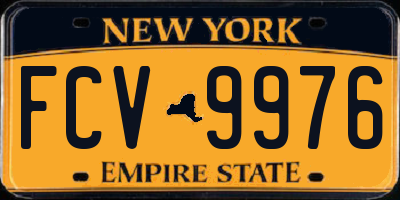 NY license plate FCV9976
