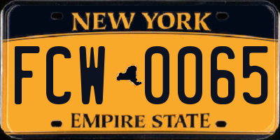 NY license plate FCW0065
