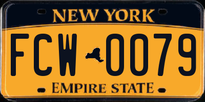NY license plate FCW0079