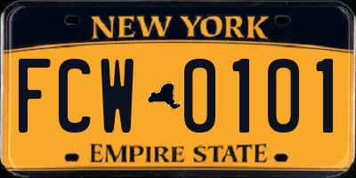 NY license plate FCW0101