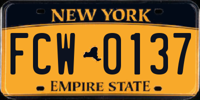 NY license plate FCW0137