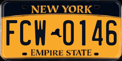 NY license plate FCW0146