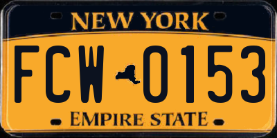 NY license plate FCW0153