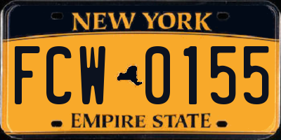 NY license plate FCW0155