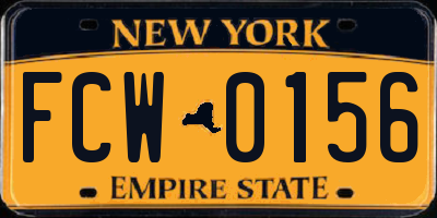 NY license plate FCW0156