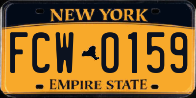 NY license plate FCW0159