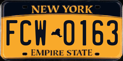 NY license plate FCW0163