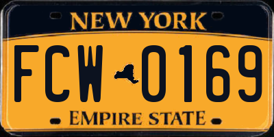 NY license plate FCW0169