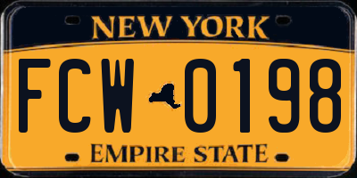 NY license plate FCW0198
