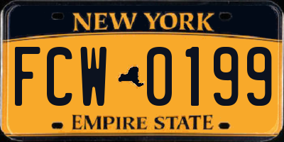 NY license plate FCW0199