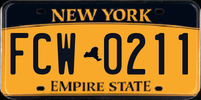 NY license plate FCW0211
