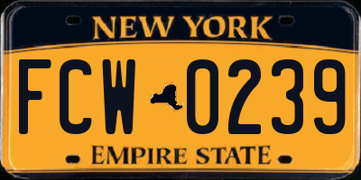 NY license plate FCW0239