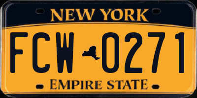 NY license plate FCW0271