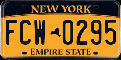 NY license plate FCW0295