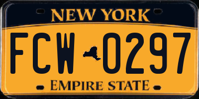 NY license plate FCW0297