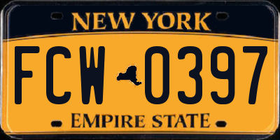 NY license plate FCW0397