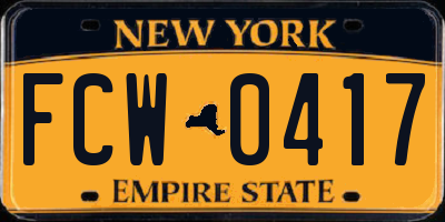 NY license plate FCW0417