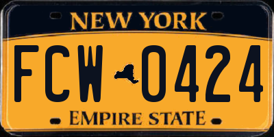 NY license plate FCW0424