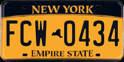 NY license plate FCW0434