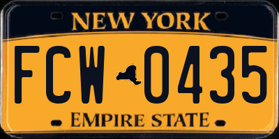 NY license plate FCW0435