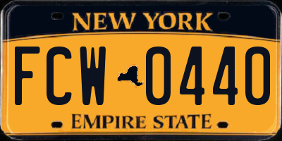 NY license plate FCW0440