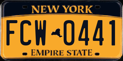 NY license plate FCW0441