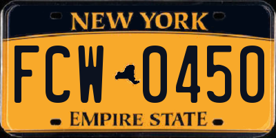 NY license plate FCW0450