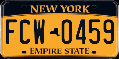 NY license plate FCW0459